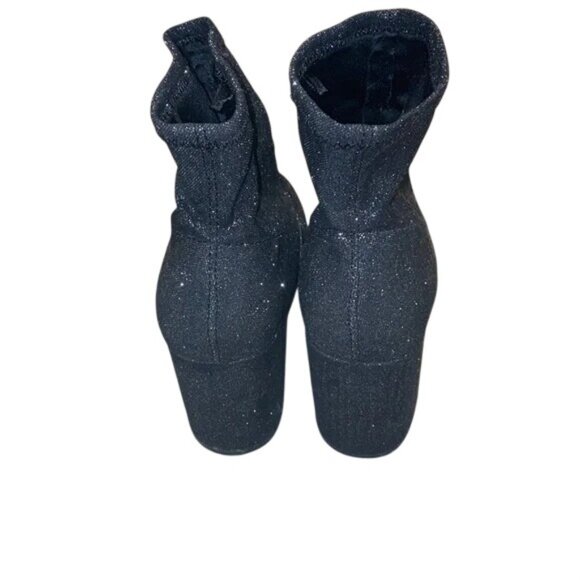 Express Charcoal Gray Metallic Block Heel Booties - Picture 2 of 7